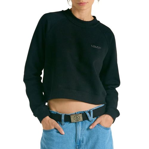 Moletom Feminino Volcom Raglan Careca PRETO-VLBL010037- -1-